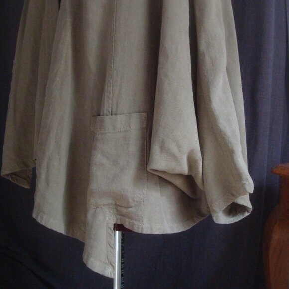 GERTIES Kimono Crop Jacket Top Layer Khaki Lagenlook - Picture 5 of 11
